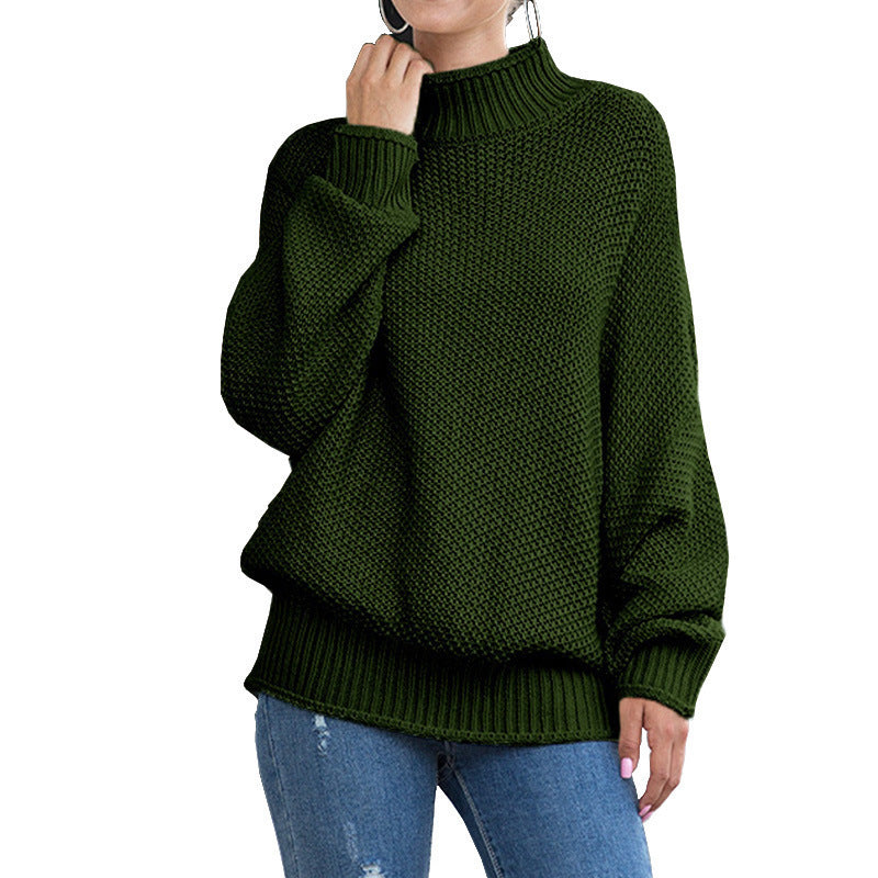 Turtleneck knitted sweater women