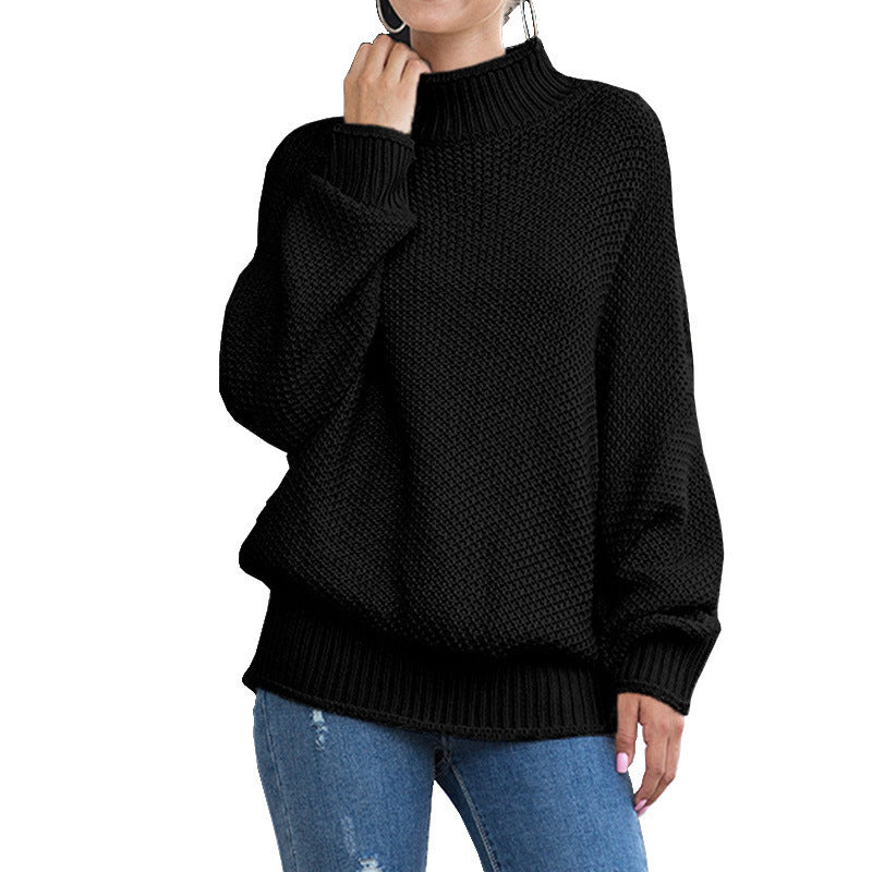 Turtleneck knitted sweater women