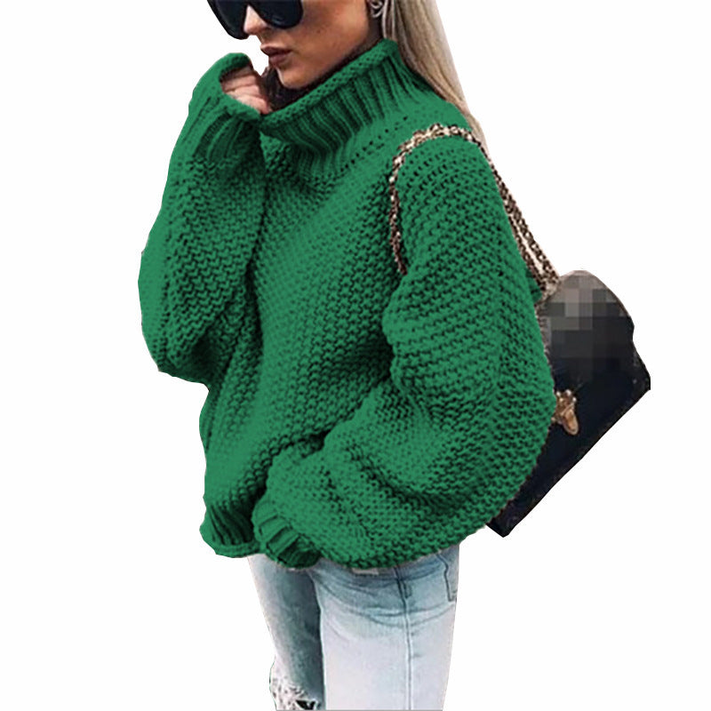 Turtleneck knitted sweater women