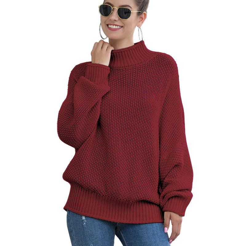 Turtleneck knitted sweater women