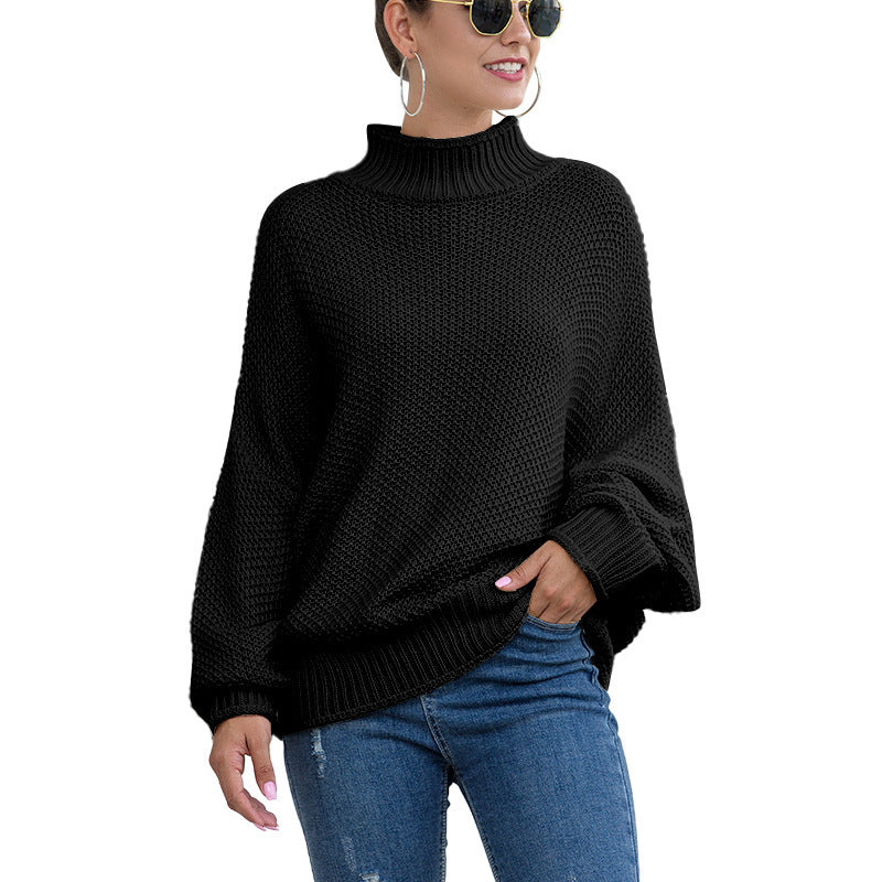 Turtleneck knitted sweater women