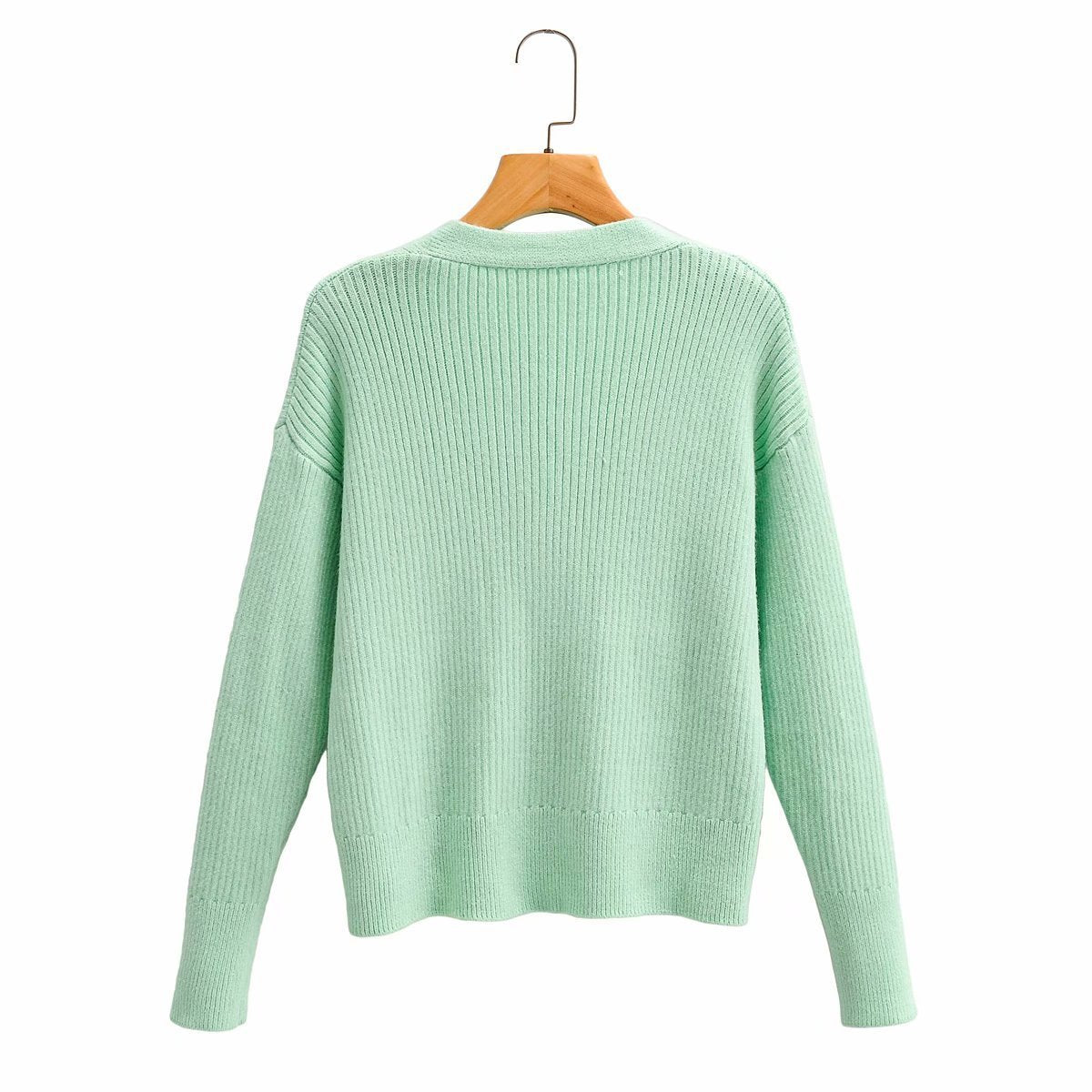 Round neck sweater women sweater coat