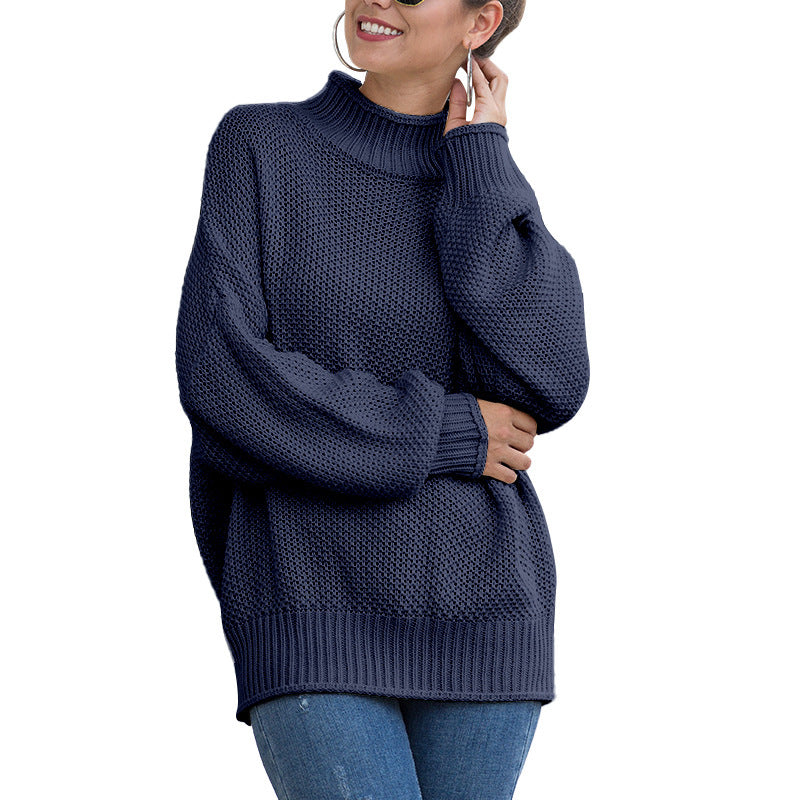 Turtleneck knitted sweater women