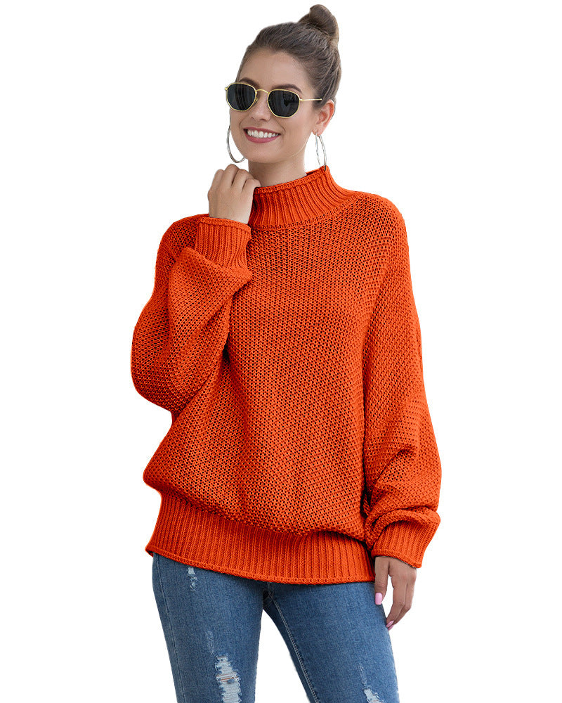 Turtleneck knitted sweater women